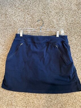 Talbots Navy Mini Skort with Zip Pockets
